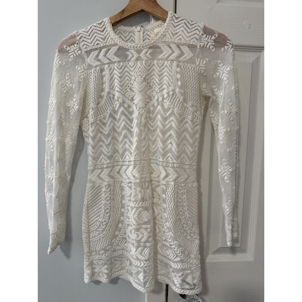 Isabel Marant x H&M Tunic Top Sz 2 White Lace Embroidered Wedding Bridal Boho